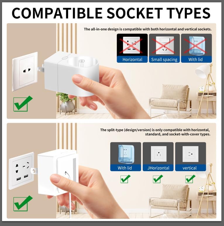 KOPBTBOY 2 in 1 Wall Charger for Philips Sonicare Electric Toothbrush, Electric Toothbrush Wall Charger for Philips Sonicare HX6100/ HX3000/ HX6000/ HX8000/ HX9000 Series (Black) - Image 4